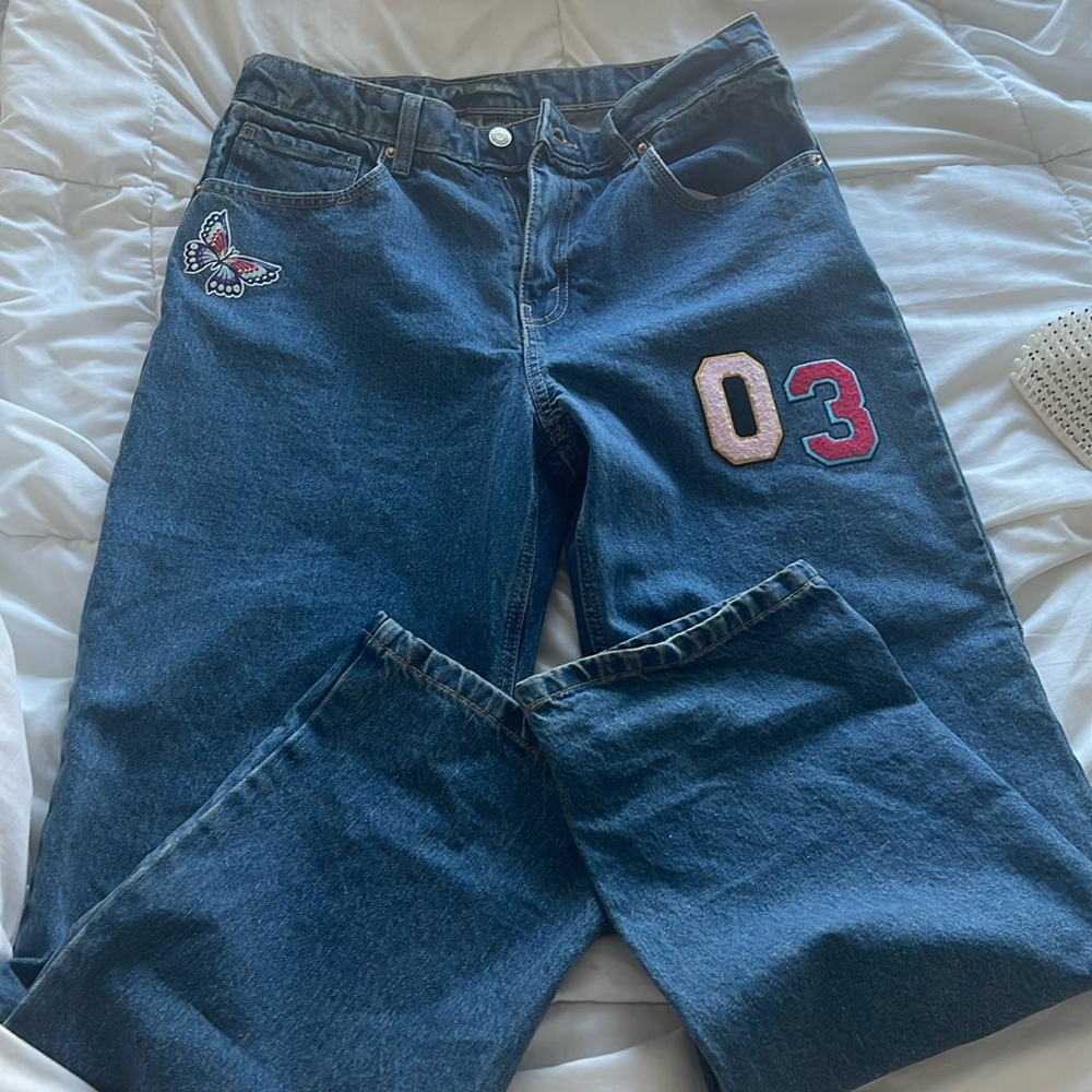 High-rise dad Jean size 10 with some stickers